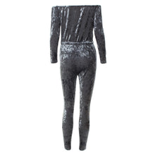 Sexy Off Shoulder Jumpsuit Women Cut Hole Velvet Overalls Femme Slash Neck Sexy Bodycon Jumpsuit Rompers Women