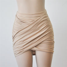 Sexy Pencil Skirts Womens Front Cross Fold Mini Skirt High Waist Skirt Pleated Wrap Jupe Femme Clubwear Saia