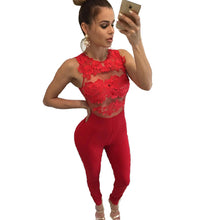 Sexy Rompers Womens Jumpsuit Bodycon Jumpsuit Club Wear Sheer Lace Flower Crochet Romper Plus Size Bodysuit