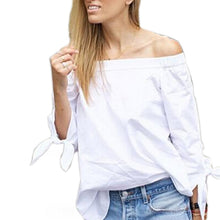Sexy Slash Neck Off Shoulder Loose Blouse Shirt Women Casual Blouse Women Tops Plus Size Blusas Shirt GV221