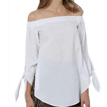 Sexy Slash Neck Off Shoulder Loose Blouse Shirt Women Casual Blouse Women Tops Plus Size Blusas Shirt GV221