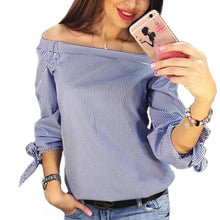Sexy Slash Neck Off Shoulder Loose Blouse Shirt Women Casual Blouse Women Tops Plus Size Blusas Shirt GV221