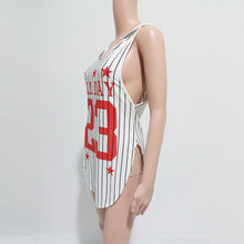 Sexy Sleeveless T Shirt With Hood Number 23 Letter Print Long Baseball T Shirt Women Irregular Tee Shirt Femme