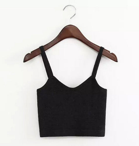 Sexy Solid Color Striped Bustier Crop Top Halter Bra Tank Brandy Tops Camisa S M blusa de renda 11 Colors