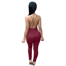 Sexy Spaghetti Strap Playsuits Bodycon Deep V neck Backless Club jumpsuits and rompers for Sexy Ladies J6173