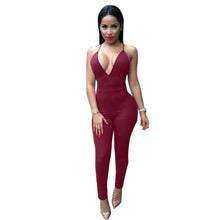 Sexy Spaghetti Strap Playsuits Bodycon Deep V neck Backless Club jumpsuits and rompers for Sexy Ladies J6173