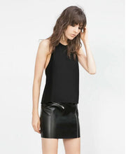 Sexy Spliced Lace Backless Halter Pullover Tanks Women Sleeveless O neck Short Tee Camis Loose Femme crop top black