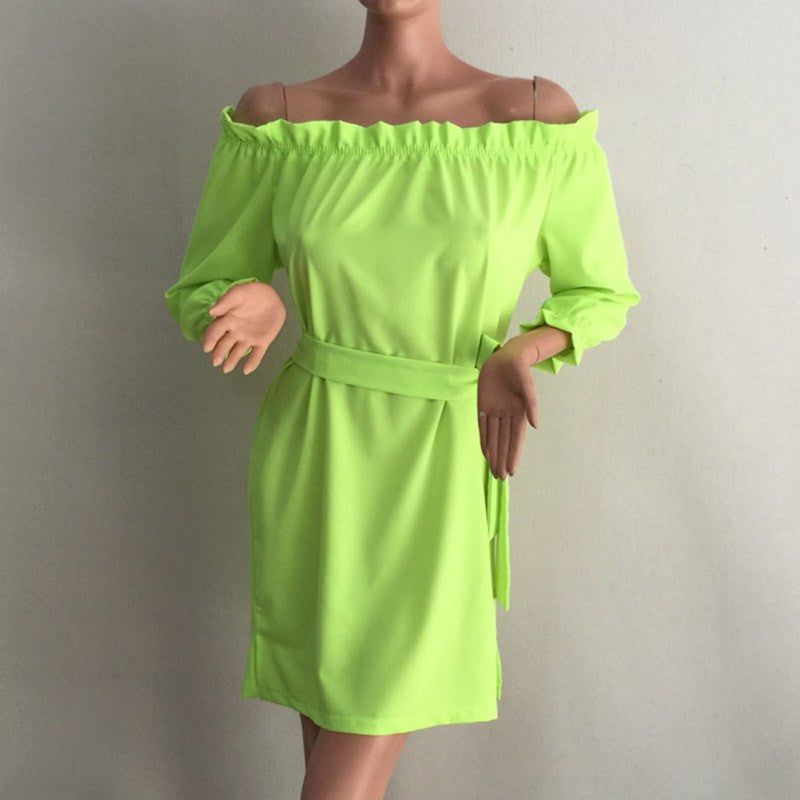 sexy-beach-chiffon-belt-sashes-dress-candy-colors-slash-neck-long-sleeve-woman-night-club-party-dresses-vestidos-robes BBL