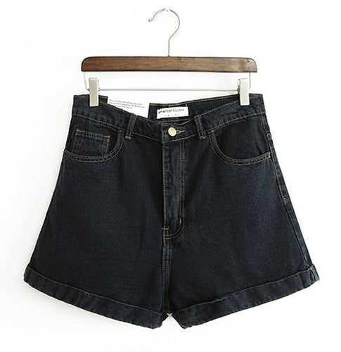 Sexy Retro High Waist Jeans Denim Shorts Roll-up Hem Shorts Short Pants Trousers 3 Colors