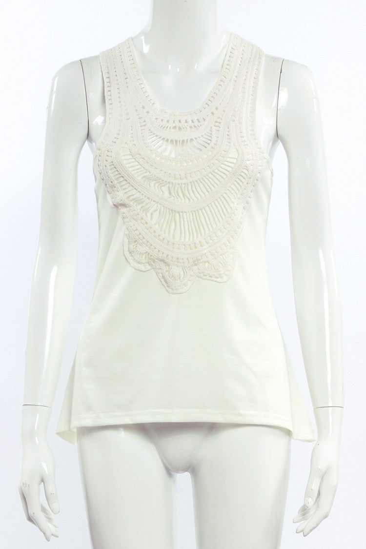 Sexy Tank Tops Women Lace Patchwork Halter Top Crochet Hollow Out Tops Tank Slim Veste Femme Plus Size Camisole
