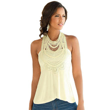 Sexy Tank Tops Women Lace Patchwork Halter Top Crochet Hollow Out Tops Tank Slim Veste Femme Plus Size Camisole
