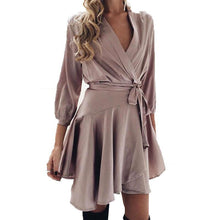 Sexy V Collar Long Sleeve Ruffle Irregular Dress Women Dress Vestidos Plus Size Sexy Casual Mini Dress GV416