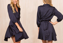 Sexy V Collar Long Sleeve Ruffle Irregular Dress Women Dress Vestidos Plus Size Sexy Casual Mini Dress GV416