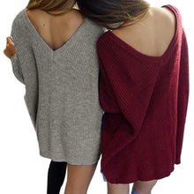 Sexy V-Neck Loose Sweater Dresses Knitting Dress Women Long Sleeve Warm Casual Bodycon Dress Vestidos GV408