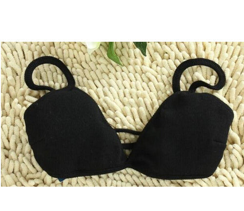 Sexy V neck Backless Cross Brandage Strappy Bustier Crop top bra Tank Bralette brandy Camis 6 colors