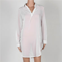 Sexy White Long Chiffon Shirts Women Turn-down Collar Ladies Blouse Irregular Blusas Femininos Plus Size Top Shirt