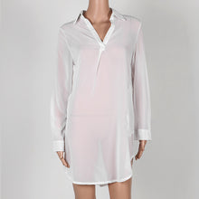 Sexy White Long Chiffon Shirts Women Turn-down Collar Ladies Blouse Irregular Blusas Femininos Plus Size Top Shirt