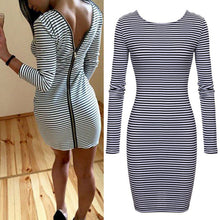 sexy-women-back-zipper-long-sleeve-bodycon-dress-striped-pencil-dresses-vestidos BBL
