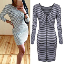 sexy-women-back-zipper-long-sleeve-bodycon-dress-striped-pencil-dresses-vestidos BBL