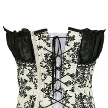 sexy-women-corset-waist-cincher-print-mesh-patchwork-bowknot-lace-up-zipper-back-strapless-lace-tops-corset-overbust BBL
