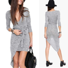 sexy-women-deep-v-neck-long-sleeve-asymmetric-mini-dress-bodycon-dresses-y8 BBL