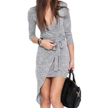 sexy-women-deep-v-neck-long-sleeve-asymmetric-mini-dress-bodycon-dresses-y8 BBL