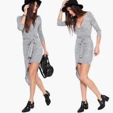 sexy-women-deep-v-neck-long-sleeve-asymmetric-mini-dress-bodycon-dresses-y8 BBL