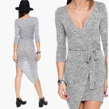 sexy-women-deep-v-neck-long-sleeve-asymmetric-mini-dress-bodycon-dresses-y8 BBL