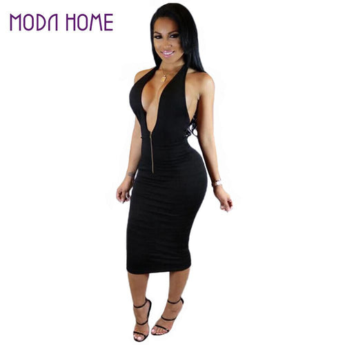 sexy-women-deep-v-neck-wrap-bodycon-dress-front-zipper-backless-clubwear-ukraine-club-party-midi-dress-black-vestidos-de-renda BBL