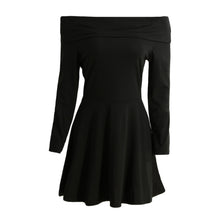 sexy-women-off-shoulder-mini-dress-slash-neck-black-club-dress-long-sleeve-elegant-party-a-line-dress-lady-vestido BBL