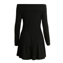 sexy-women-off-shoulder-mini-dress-slash-neck-black-club-dress-long-sleeve-elegant-party-a-line-dress-lady-vestido BBL
