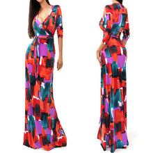 sexy-women-package-bodycon-maxi-dress-fashion-v-neck-long-sleeve-printed-long-casual-dresses BBL