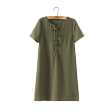 sexy-women-dress-tie-up-criss-solid-o-neck-short-sleeves-casual-dress-bandage-mini-party-dress-vestidos BBL