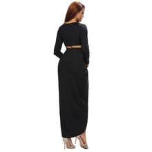sexy-women-waist-cutout-maxi-dress-plunge-v-neck-split-bodycon-bandage-dress-long-sleeve-ruched-dress-solid-party-clubwear BBL
