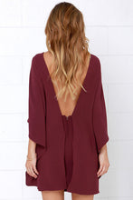 Sexy Women's Back Deep V Ponchos Hollow Out Solid Dress For Evening Party Night Clubwear Bodycon Vestido LX001
