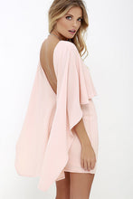 Sexy Women's Back Deep V Ponchos Hollow Out Solid Dress For Evening Party Night Clubwear Bodycon Vestido LX001
