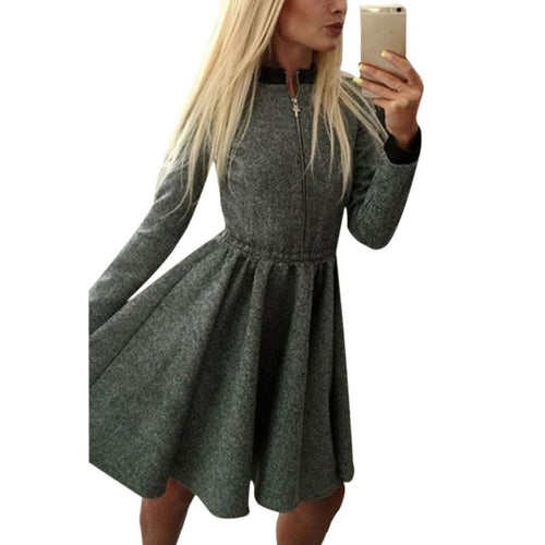 sexy-womens-body-con-long-sleeve-short-mini-dresses-zipper-pleated-casual-dress-py8 BBL