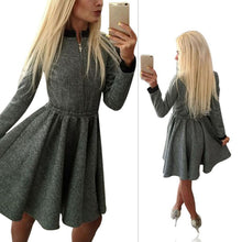sexy-womens-body-con-long-sleeve-short-mini-dresses-zipper-pleated-casual-dress-py8 BBL
