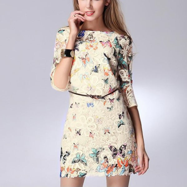 sexy-womens-crewneck-floral-butterfly-lace-causal-short-mini-party-dress BBL