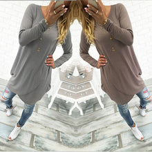 Sexy Women's O-neck Casual Loose Long Sleeve Dress & Irregular Hem Solid Dress For Women Ladies Clothings LX006