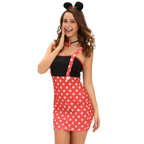 sexy-womens-funny-4pcs-set-halloween-costume-dot-print-sleeveless-mini-bodycon-dress-gloves-choker-hairpin-bunny-cosplay-clothes BBL