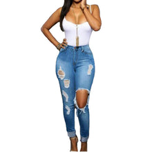 Sexy Womens Jeans Big Hole Ripped Jeans Woman Skinny High Waisted Jeans Women Destroyed Begger Denim Pants For Women