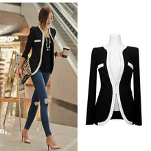 Black White Casual Women Blazer Slim Fit OL Elegant Blaser One Button Plus Size Women Blazers And Jackets