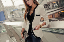 Black White Casual Women Blazer Slim Fit OL Elegant Blaser One Button Plus Size Women Blazers And Jackets