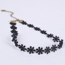 statement-choker-necklace-bracelet-black-daisy-flower-lace-jewelry-set-with-extended-chain-women-accessories BBL