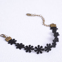 statement-choker-necklace-bracelet-black-daisy-flower-lace-jewelry-set-with-extended-chain-women-accessories BBL