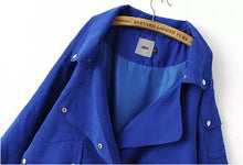 Streetwear Large Lapel Pockets Long sleeve Military Casual Drawstring Trench Women's Loose Coat Outwear Black Blue Army green