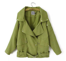 Streetwear Large Lapel Pockets Long sleeve Military Casual Drawstring Trench Women's Loose Coat Outwear Black Blue Army green