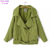 Streetwear Large Lapel Pockets Long sleeve Military Casual Drawstring Trench Women's Loose Coat Outwear Black Blue Army green