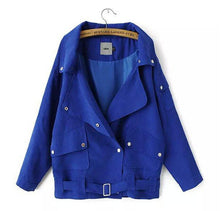 Streetwear Large Lapel Pockets Long sleeve Military Casual Drawstring Trench Women's Loose Coat Outwear Black Blue Army green